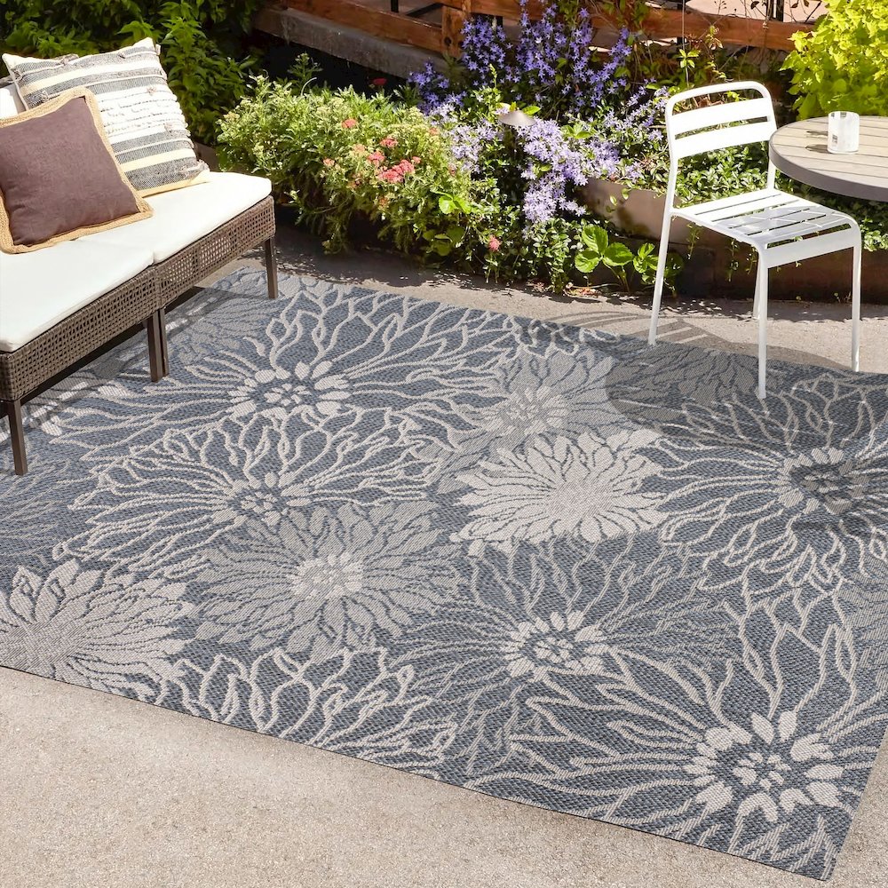 Bahamas Modern All Over Floral Indoor/Outdoor Area Rug. Picture 6