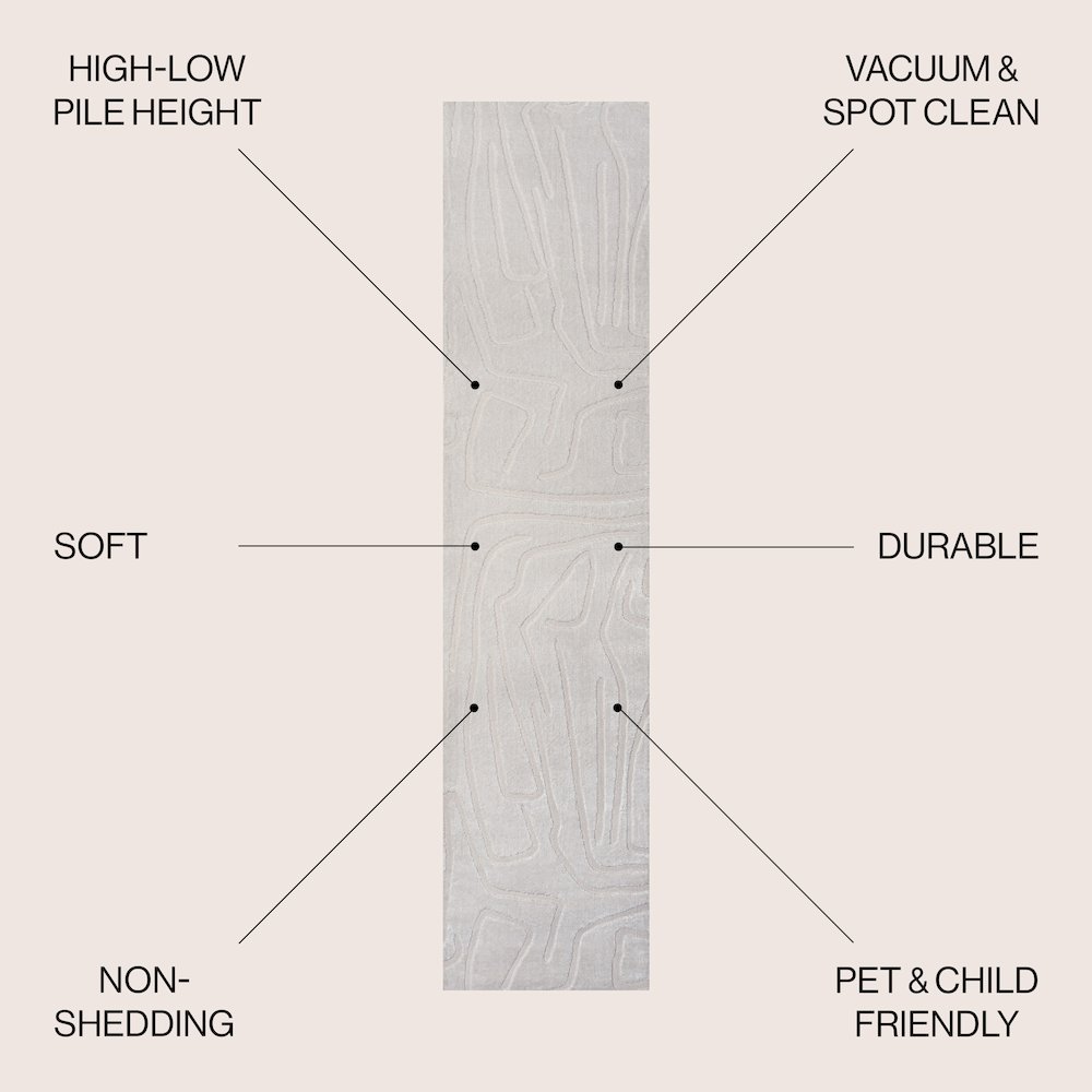 Alcina Modern Scandinavian Graphic Lines High-Low Area Rug. Picture 2