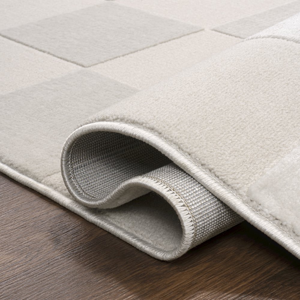 Thea Modern Geometric Checkerboard High-Low Area Rug. Picture 3
