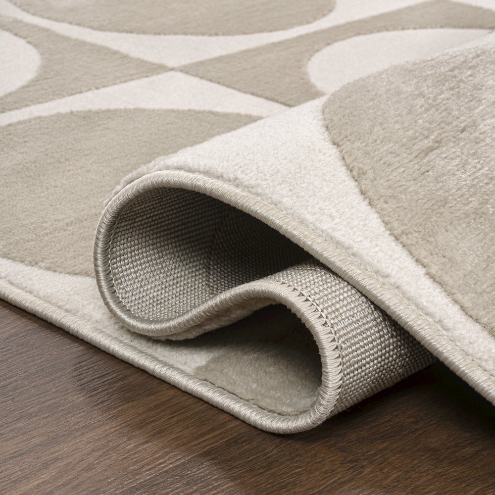 Helena Modern Geometric Circles In Squares High-Low Area Rug. Picture 3