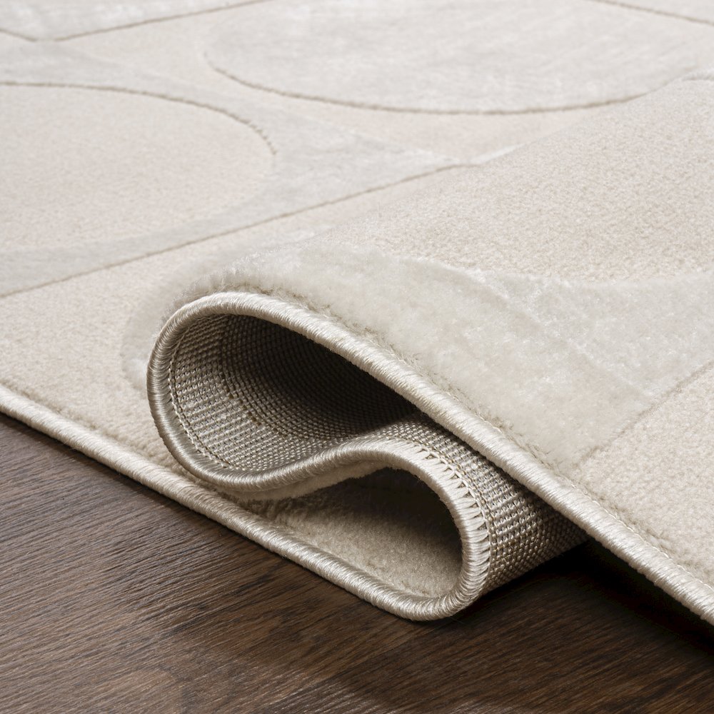 Helena Modern Geometric Circles In Squares High-Low Area Rug. Picture 3