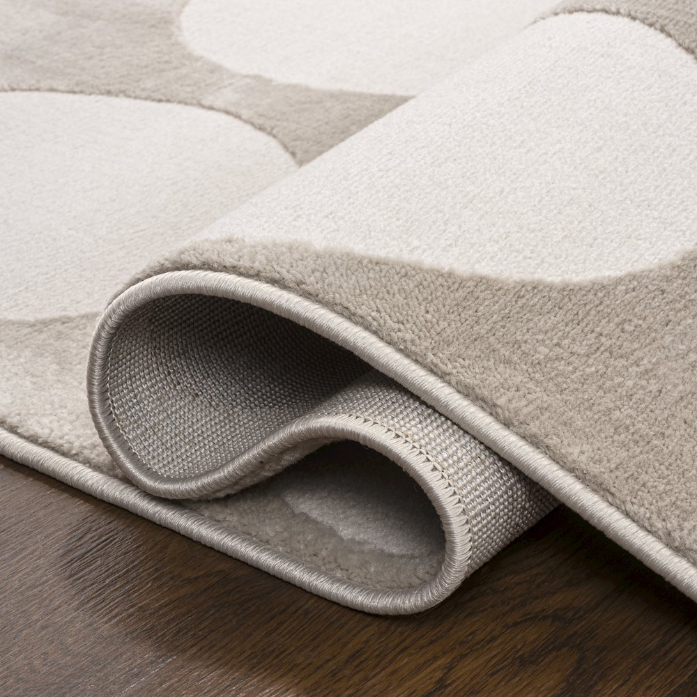 Adrian Modern Geometric Circle Dot High-Low Area Rug. Picture 3