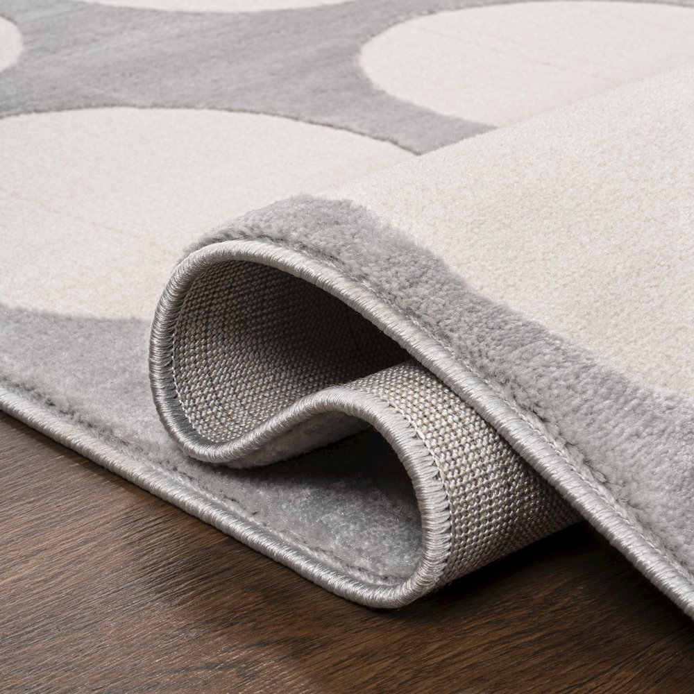 Adrian Modern Geometric Circle Dot High-Low Area Rug. Picture 3