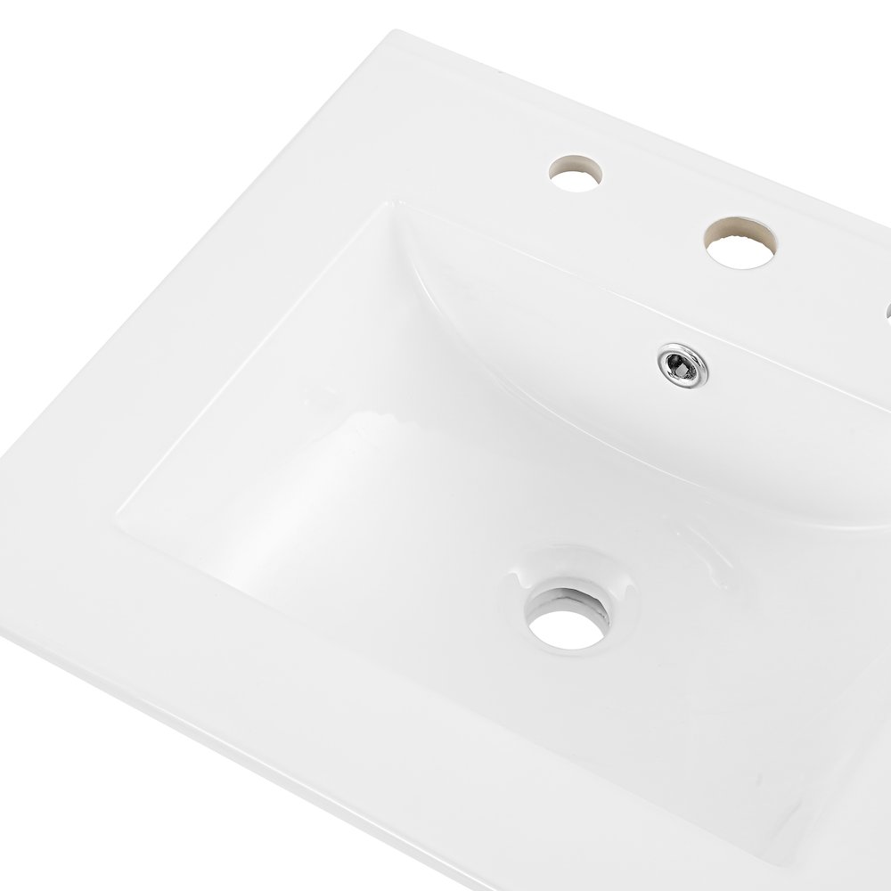 Ancillary 3-Hole 20 in. W x 18.25 in. D Rectangular Glossy Ceramic Single Sink. Picture 4