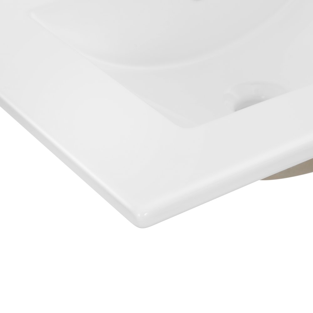 Ancillary 3-Hole 24 in. W x 18.25 in. D Rectangular Glossy Ceramic Single Sink. Picture 2