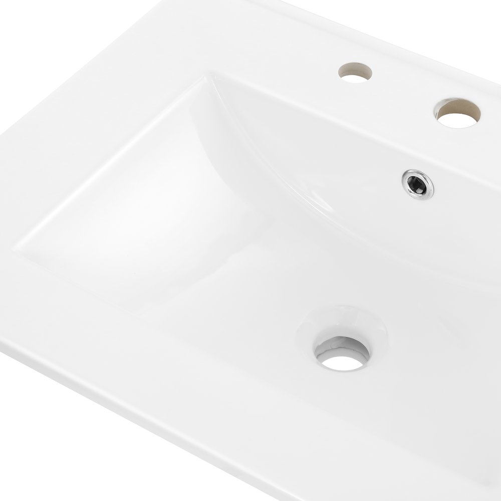 Ancillary 3-Hole 24 in. W x 18.25 in. D Rectangular Glossy Ceramic Single Sink. Picture 4