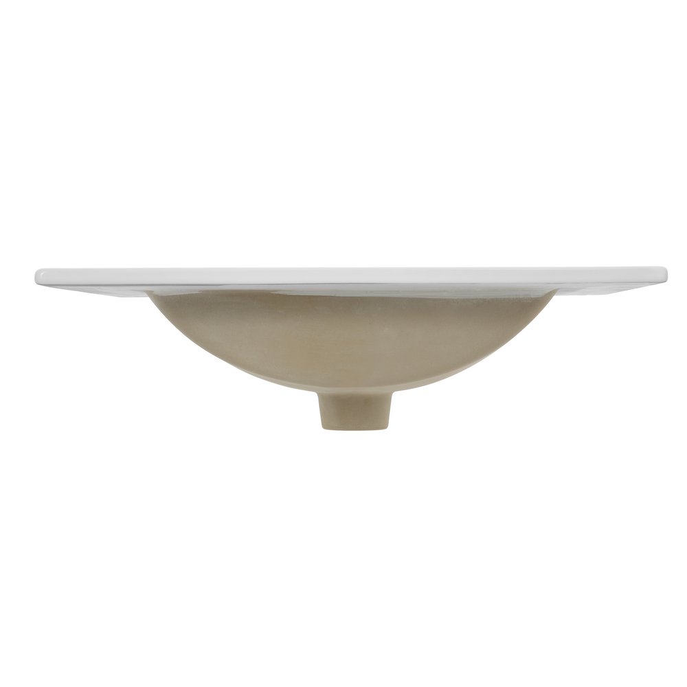 Ancillary 3-Hole 24 in. W x 18.25 in. D Rectangular Glossy Ceramic Single Sink. Picture 1