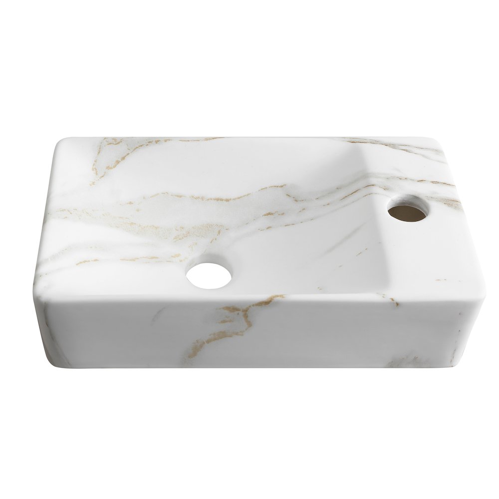 Felix 15 in. W x 8.5 in. D Wall Mounted Rectangular Ceramic Space-Saving Mini. Picture 1