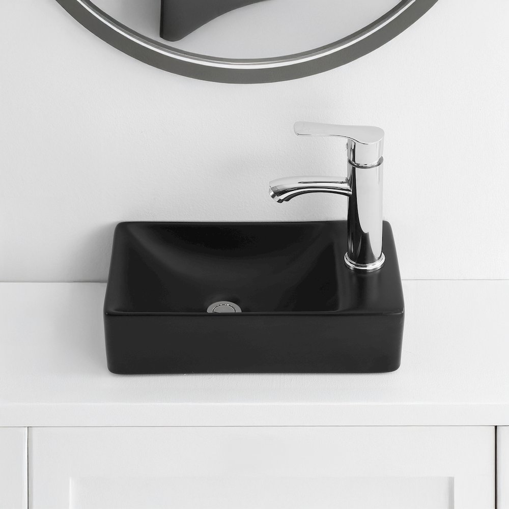Felix 15 in. W x 8.5 in. D Wall Mounted Rectangular Ceramic Space-Saving Mini. Picture 2
