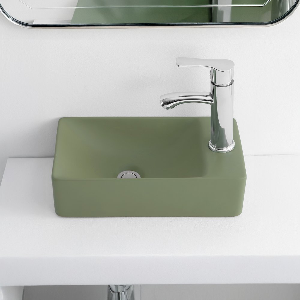 Felix 15 in. W x 8.5 in. D Wall Mounted Rectangular Ceramic Space-Saving Mini. Picture 2