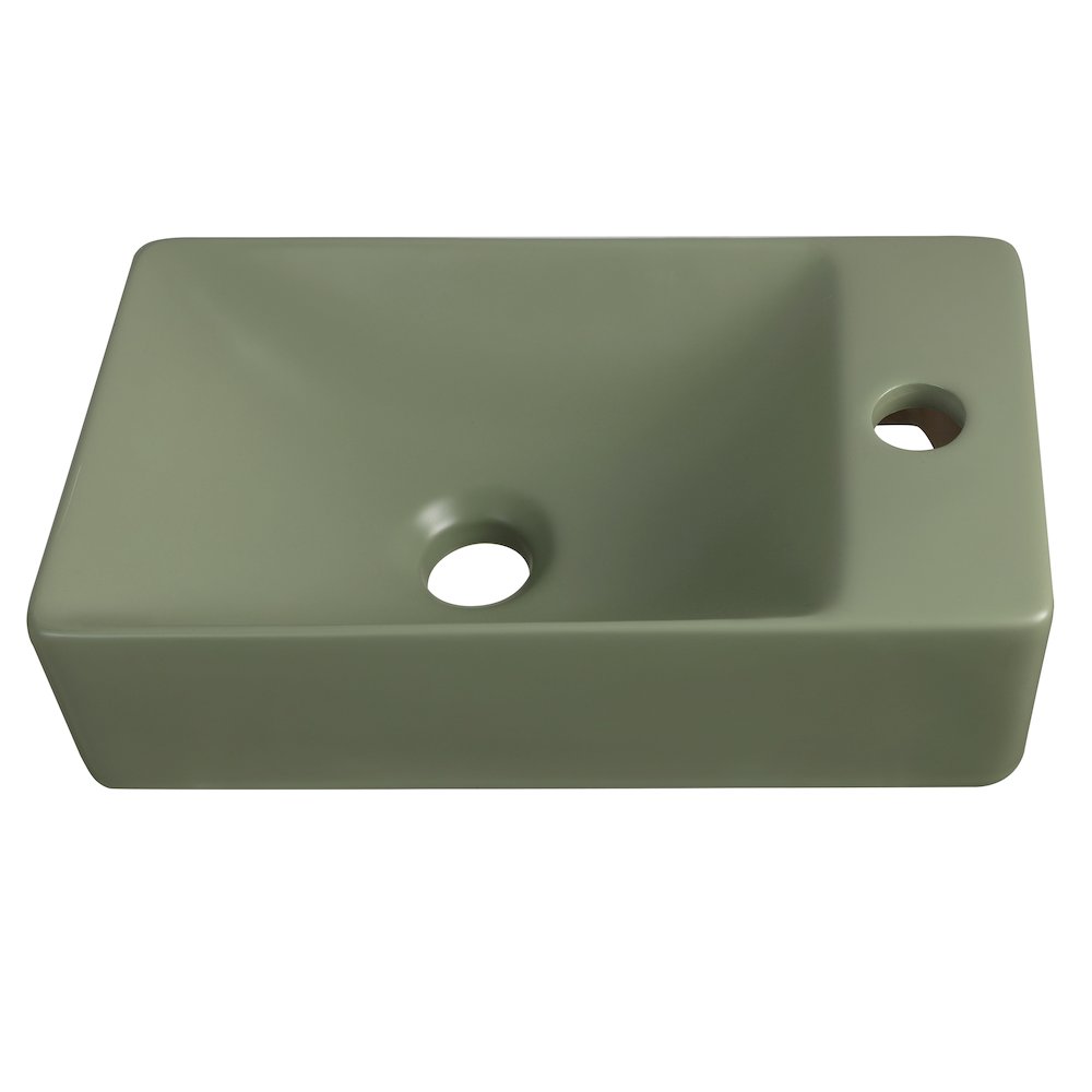 Felix 15 in. W x 8.5 in. D Wall Mounted Rectangular Ceramic Space-Saving Mini. Picture 1
