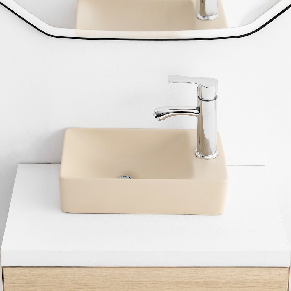 Felix 15 in. W x 8.5 in. D Wall Mounted Rectangular Ceramic Space-Saving Mini. Picture 2