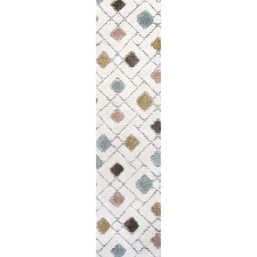 Astrid Retro Trellis High-Low Area Rug. Picture 1