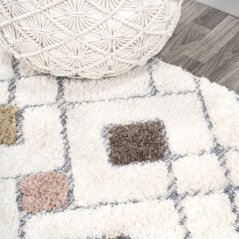 Astrid Retro Trellis High-Low Area Rug. Picture 4