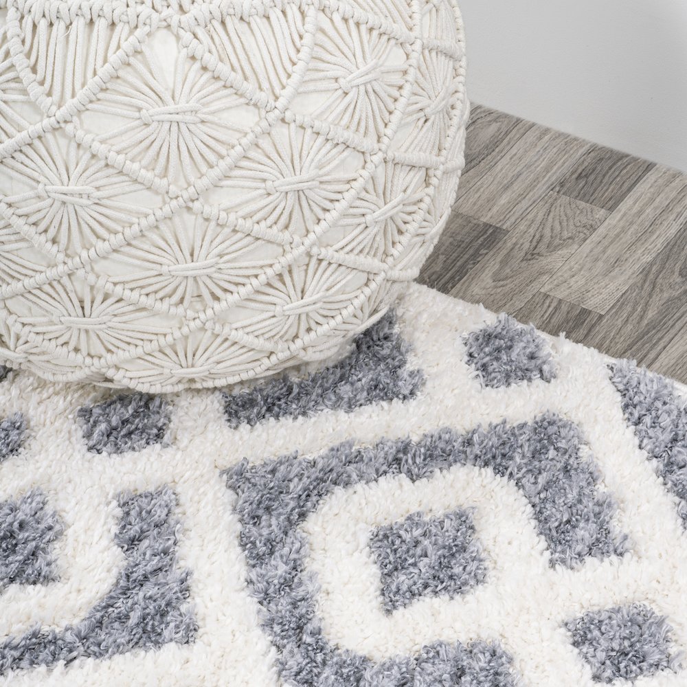 Astrid Retro Trellis High-Low Area Rug. Picture 4