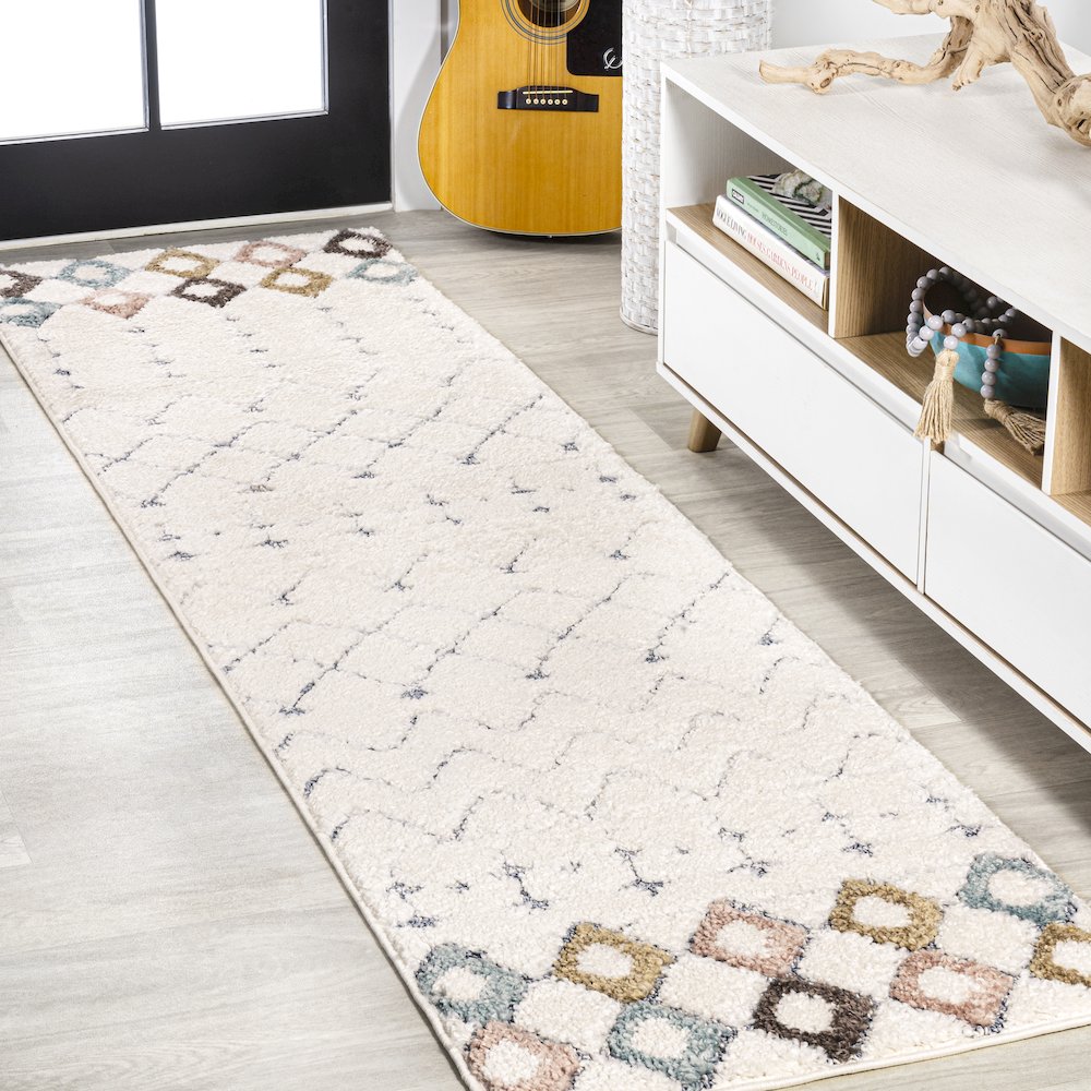 Pia Moroccan Trellis Plush Carved Area Rug. Picture 2