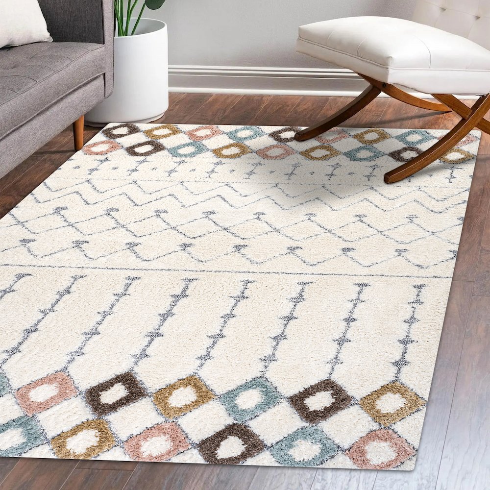 Pia Moroccan Trellis Plush Carved Area Rug. Picture 10