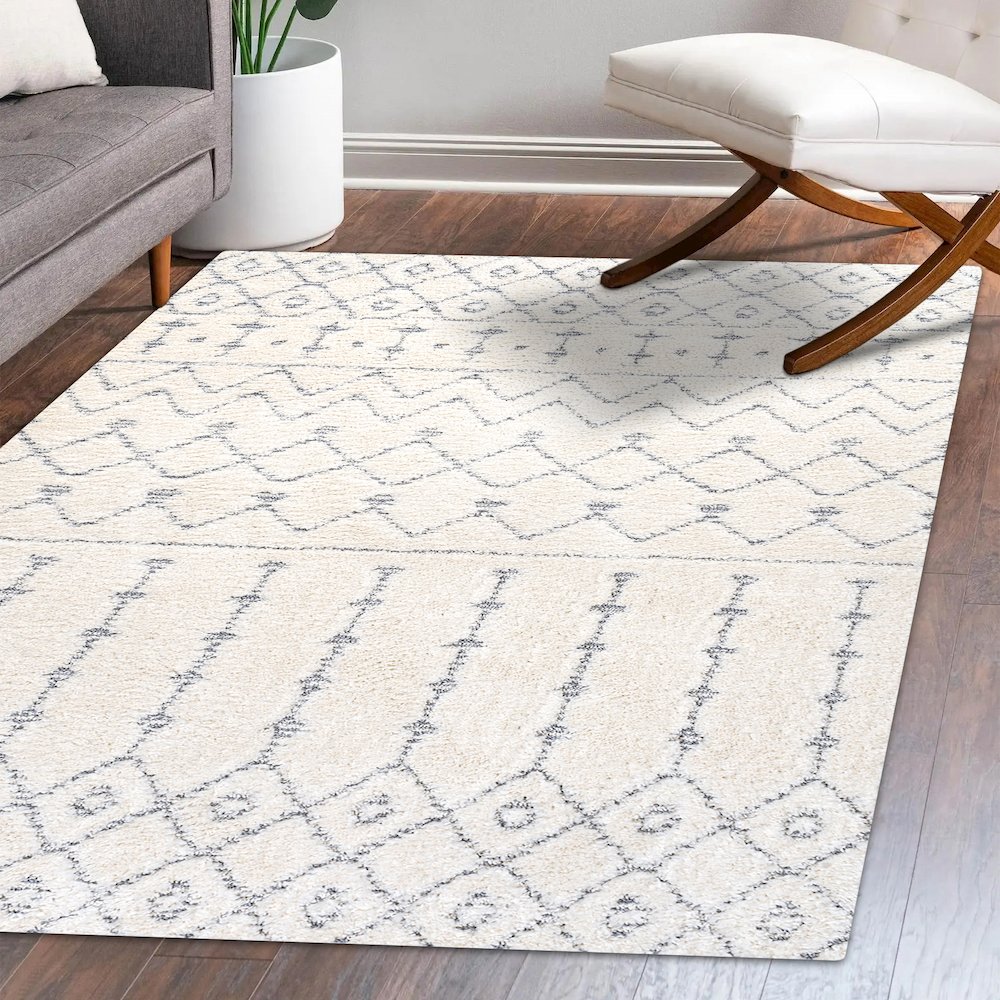 Pia Moroccan Trellis Plush Carved Area Rug. Picture 10