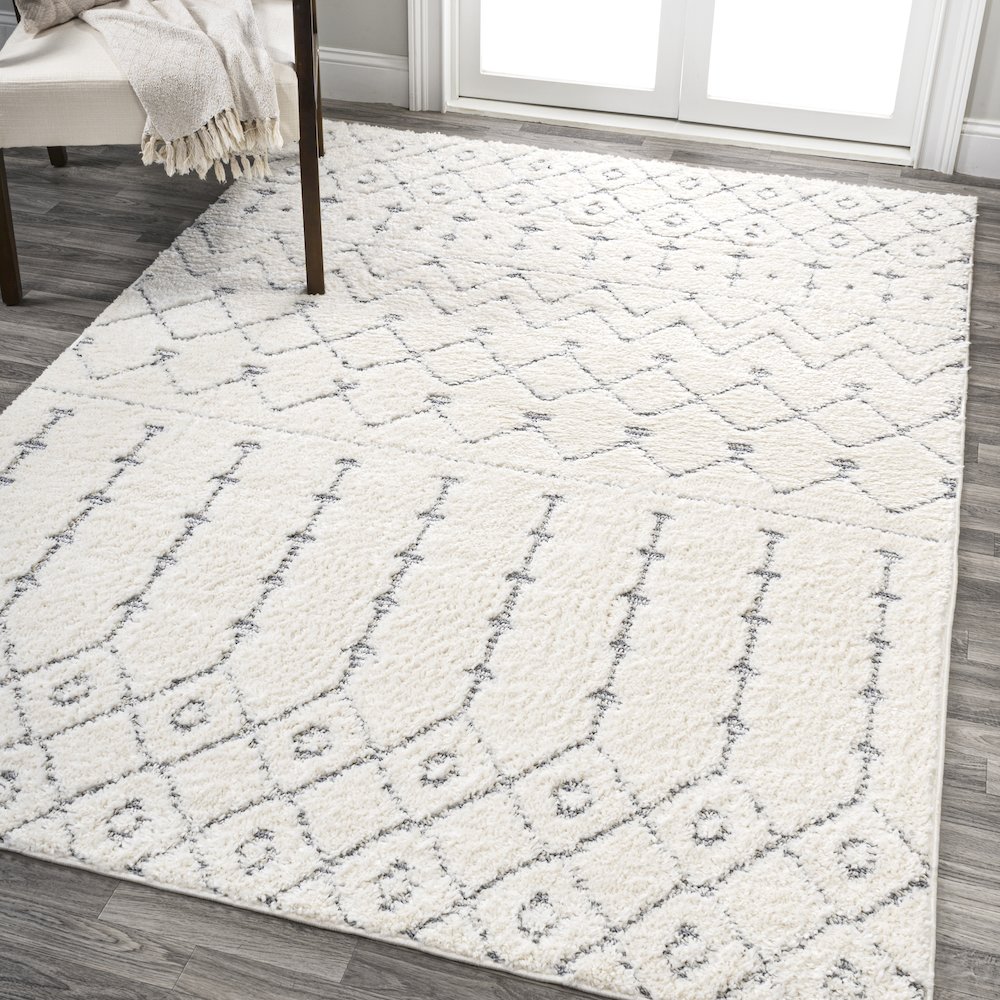 Pia Moroccan Trellis Plush Carved Area Rug. Picture 2