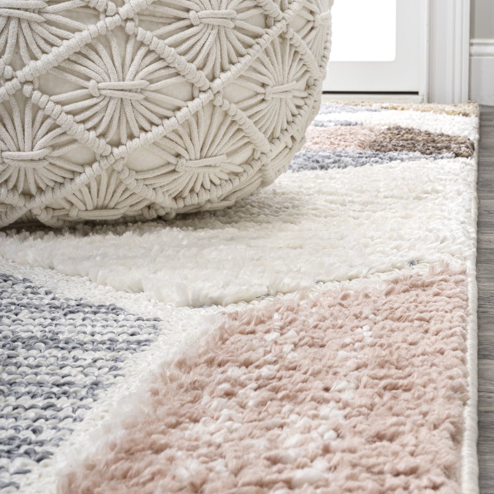 Aileen Geometric Scandi Colorblock Carved Area Rug. Picture 5