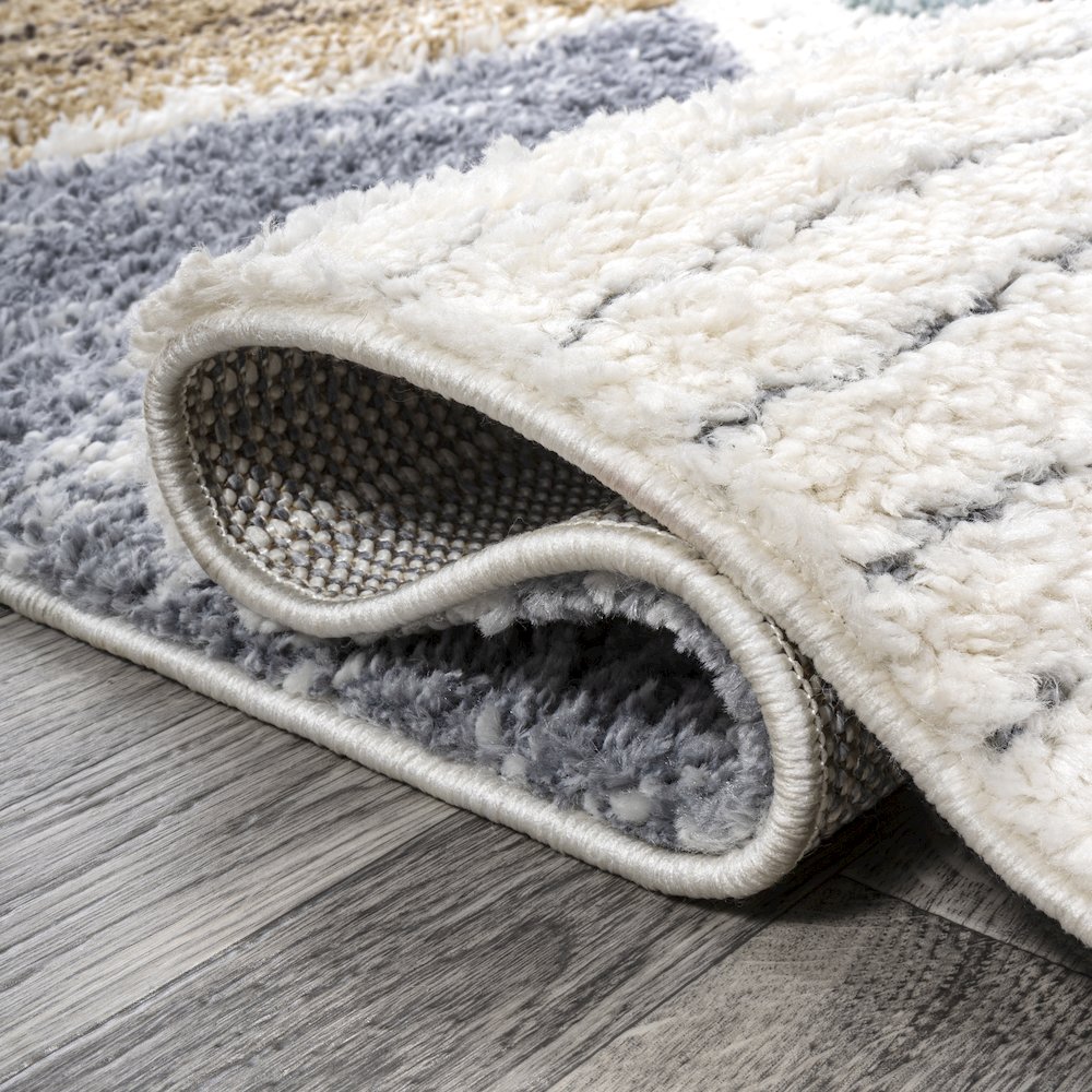 Aileen Geometric Scandi Colorblock Carved Area Rug. Picture 6