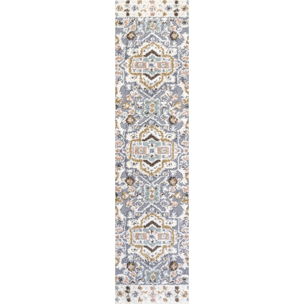Aziza Persian Medallion High-Low Area Rug. Picture 1