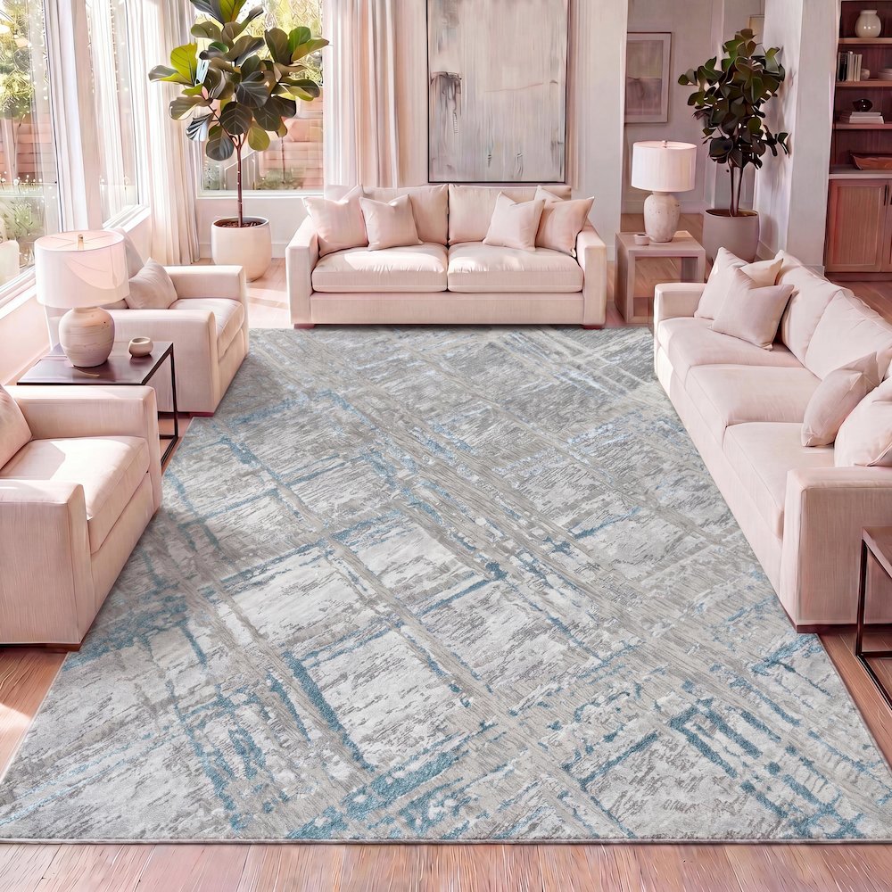 Slant Modern Abstract Area Rug. Picture 12