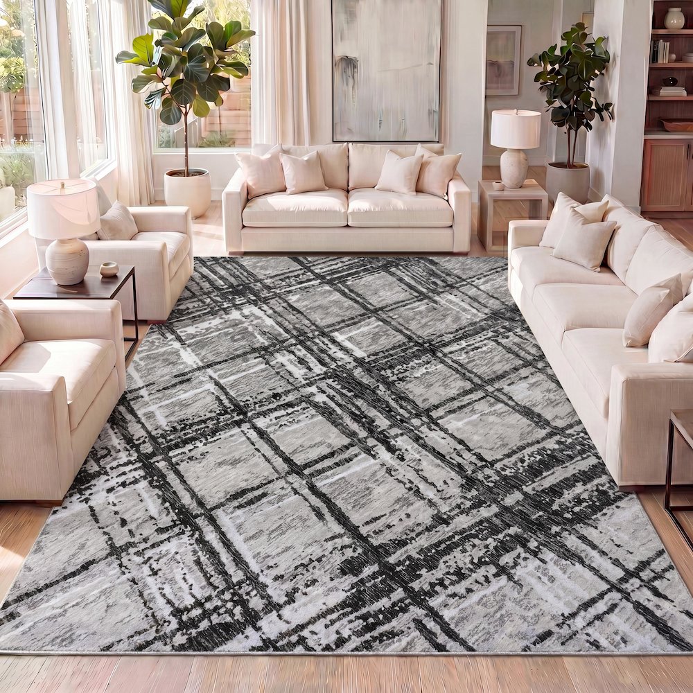 Slant Modern Abstract Area Rug. Picture 12