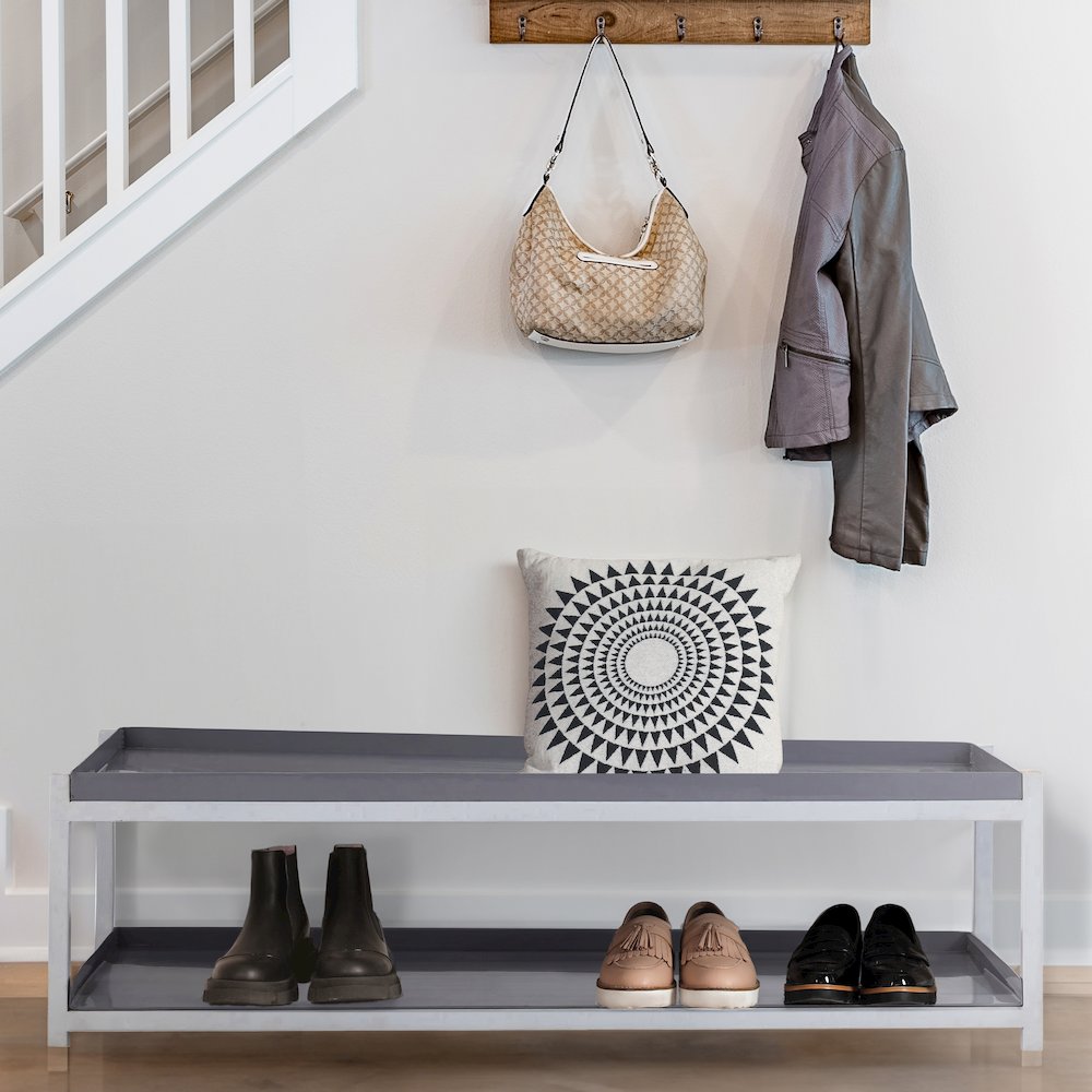 Industrial 6-Pair 2-Tier Iron Shoe Rack. Picture 4