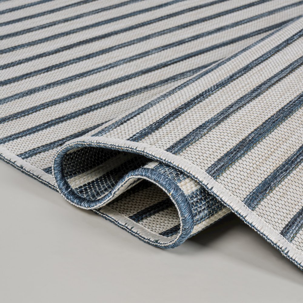 Coastal Pinstripe Reversible Machine-Washable Indoor/Outdoor Area Rug. Picture 3