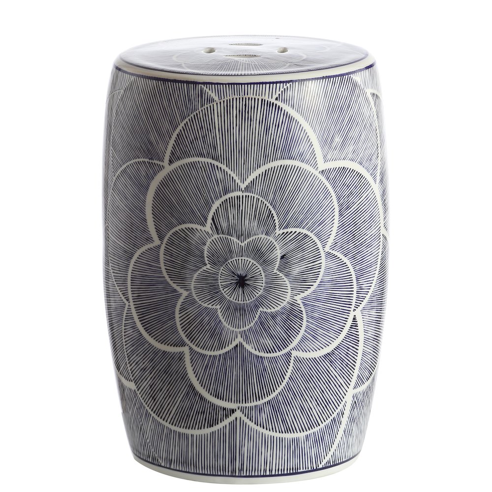 Camellia Ceramic Drum Garden Stool. Picture 3
