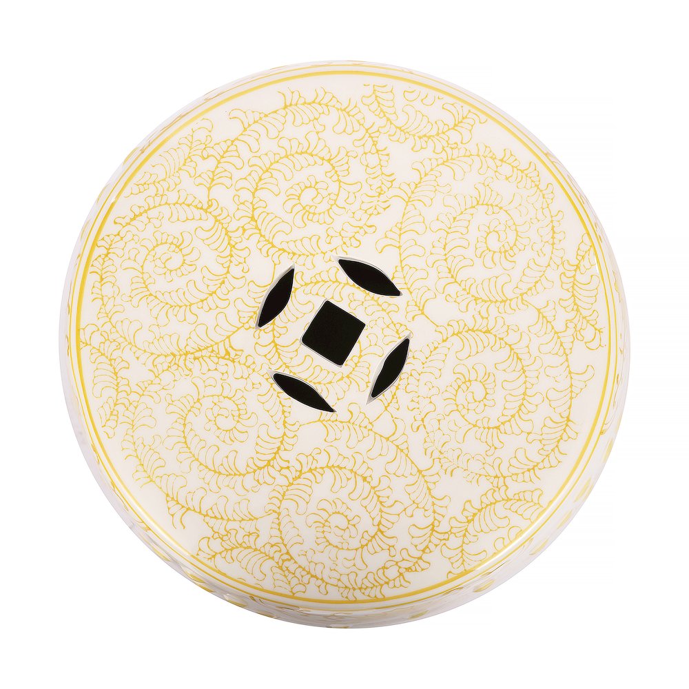 Double Chinoiserie Ceramic Drum Garden Stool. Picture 2