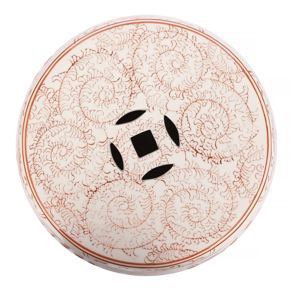 Double Chinoiserie Ceramic Drum Garden Stool. Picture 2