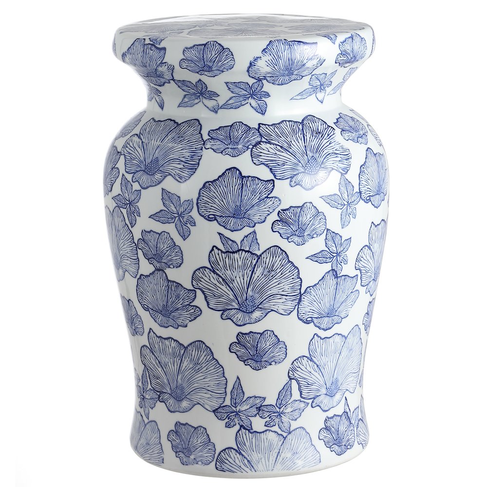 Poppies Ceramic Garden Stool. Picture 3