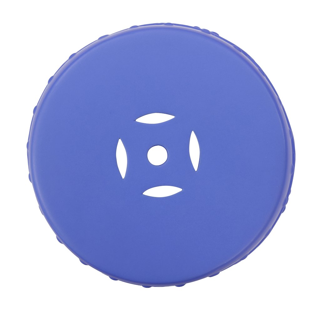 Lucky Coins 16" Matte Blue Ceramic Cutout Interlocking Rings Drum Garden Stool. Picture 2