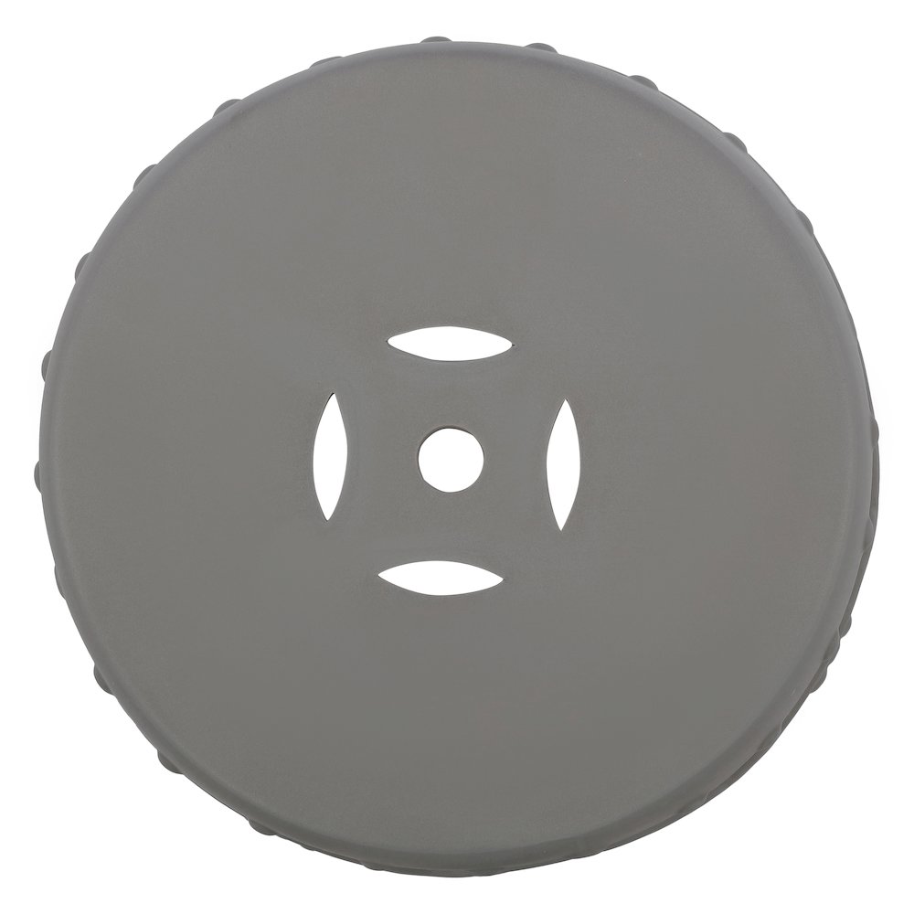 Lucky Coins 16" Matte Gray Ceramic Cutout Interlocking Rings Drum Garden Stool. Picture 2