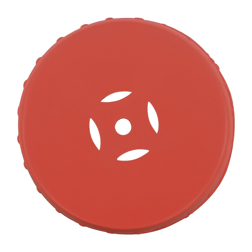 Lucky Coins 16" Matte Coral Ceramic Cutout Interlocking Rings Drum Garden Stool. Picture 2