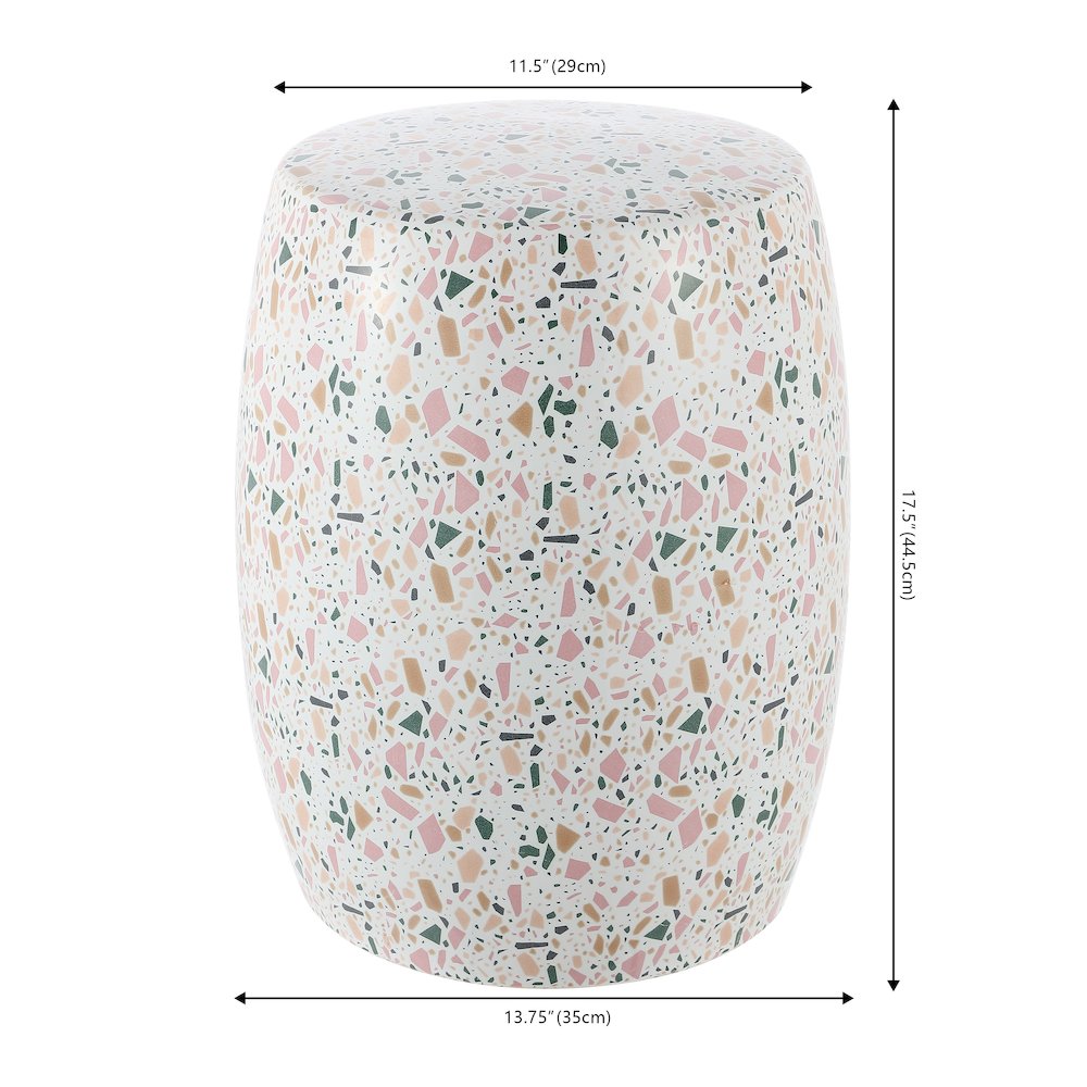 Chiara Terrazzo Ceramic Garden Stool. Picture 3