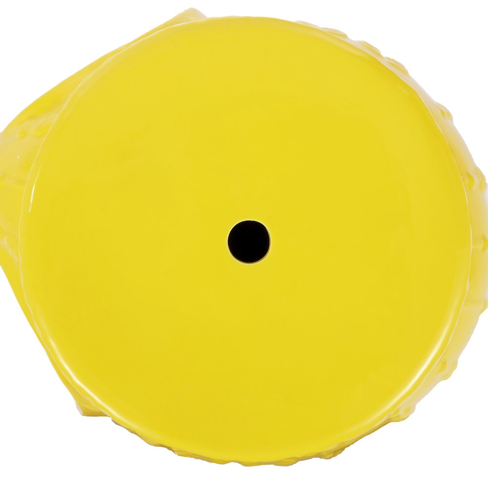Orla 18.5" Global Yellow Glazed Ceramic Elephant Garden Stool. Picture 2