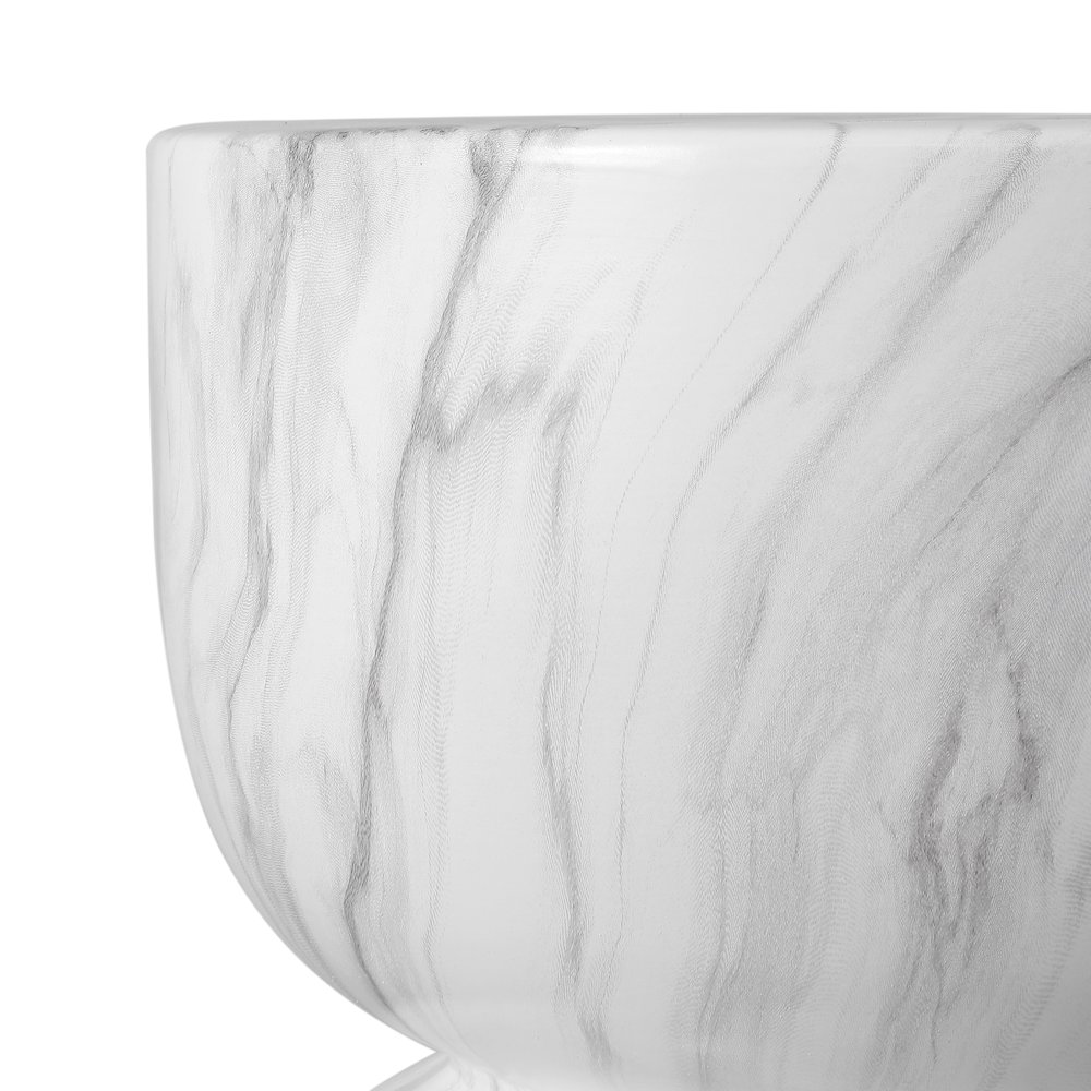 Zakhai Modern 14.75" White/Gray Faux Marble Ceramic Indoor/Outdoor Garden Stool. Picture 5