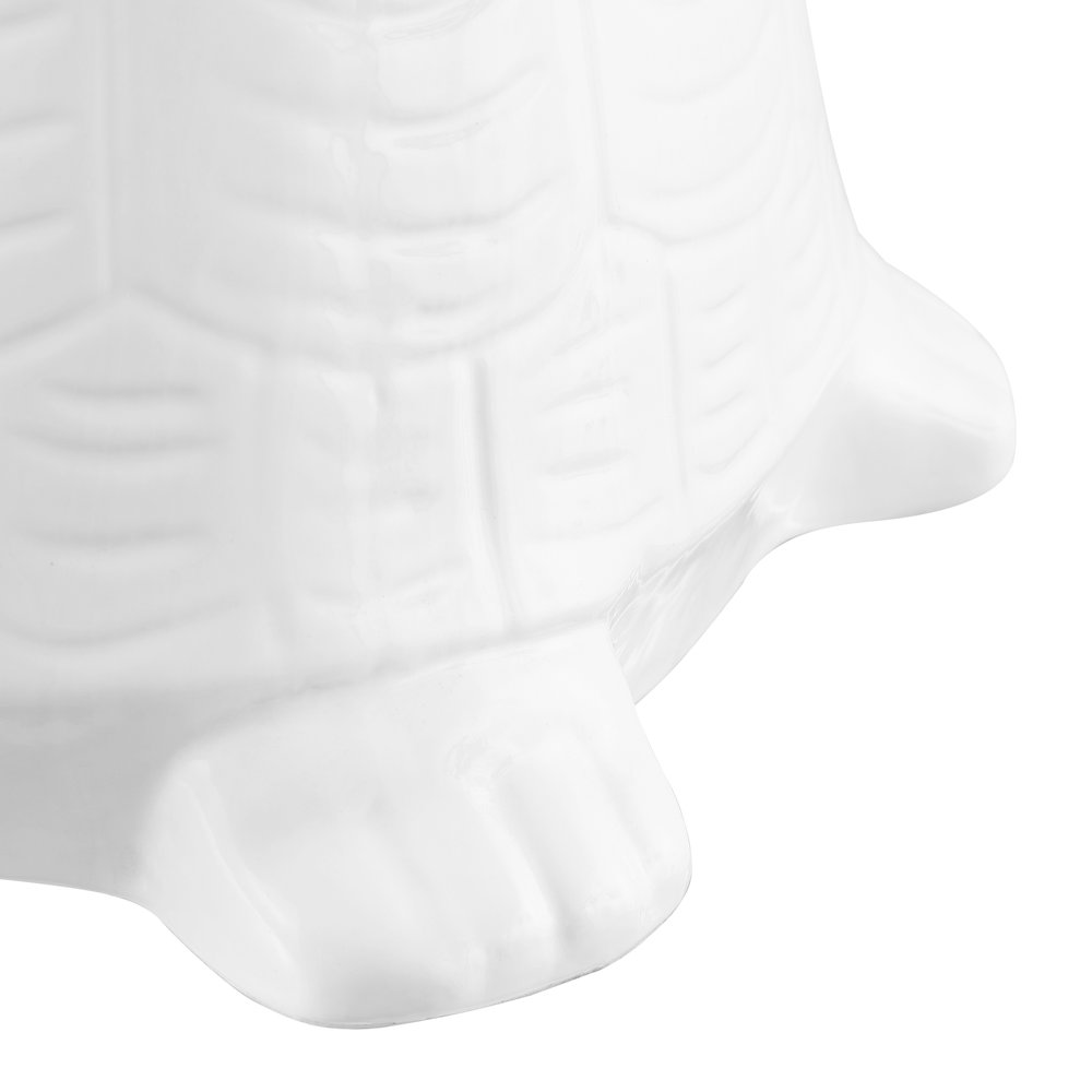 Caspian 15" Coastal White/Gold Ceramic Turtle Garden Stool. Picture 6