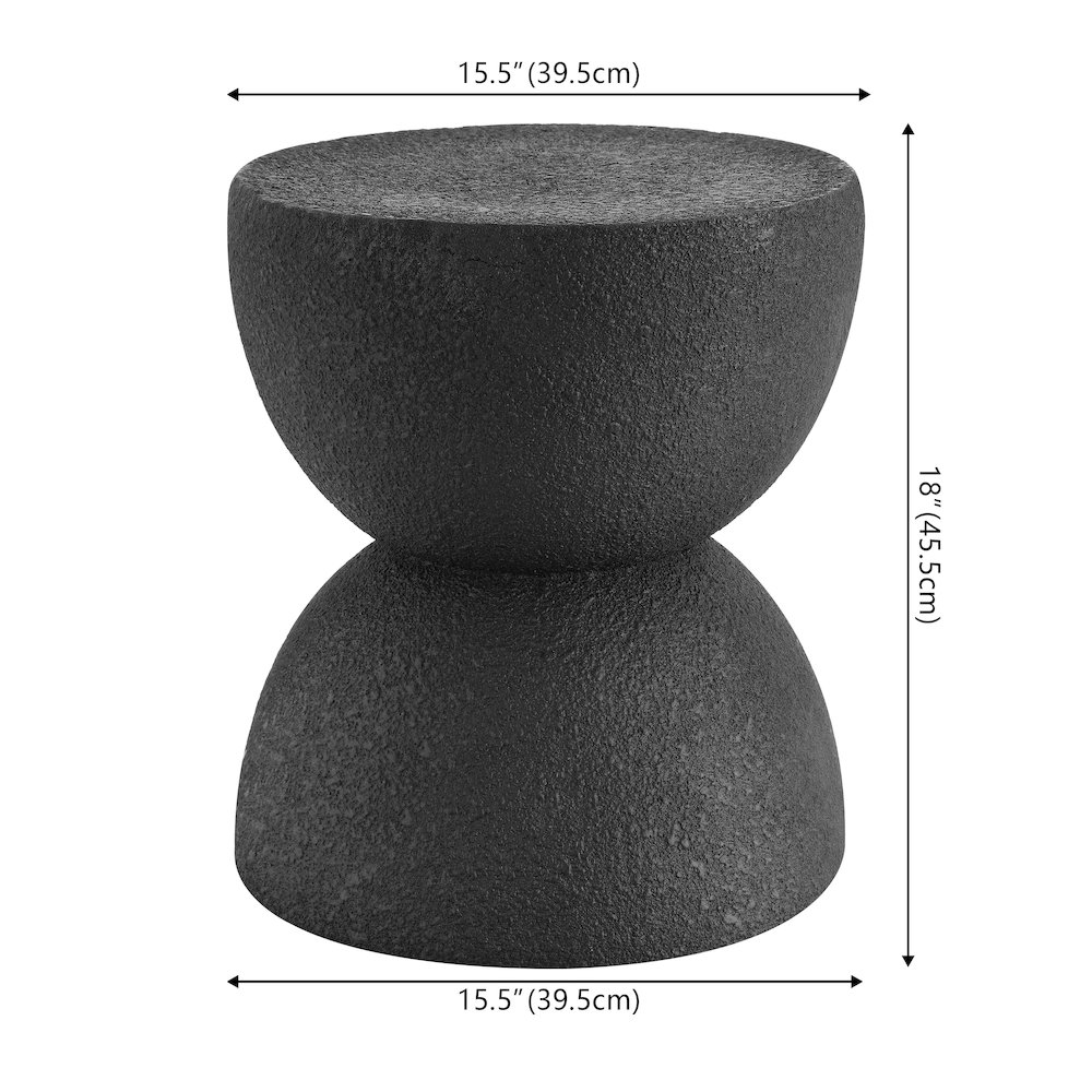 Greta Mid-Century Modern Drum Accent Table. Picture 3