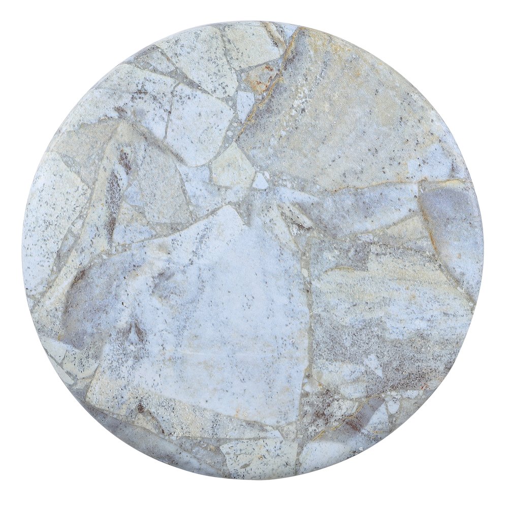 Troy 17" Modern Gray Faux Marble Cylinder Accent Table. Picture 2