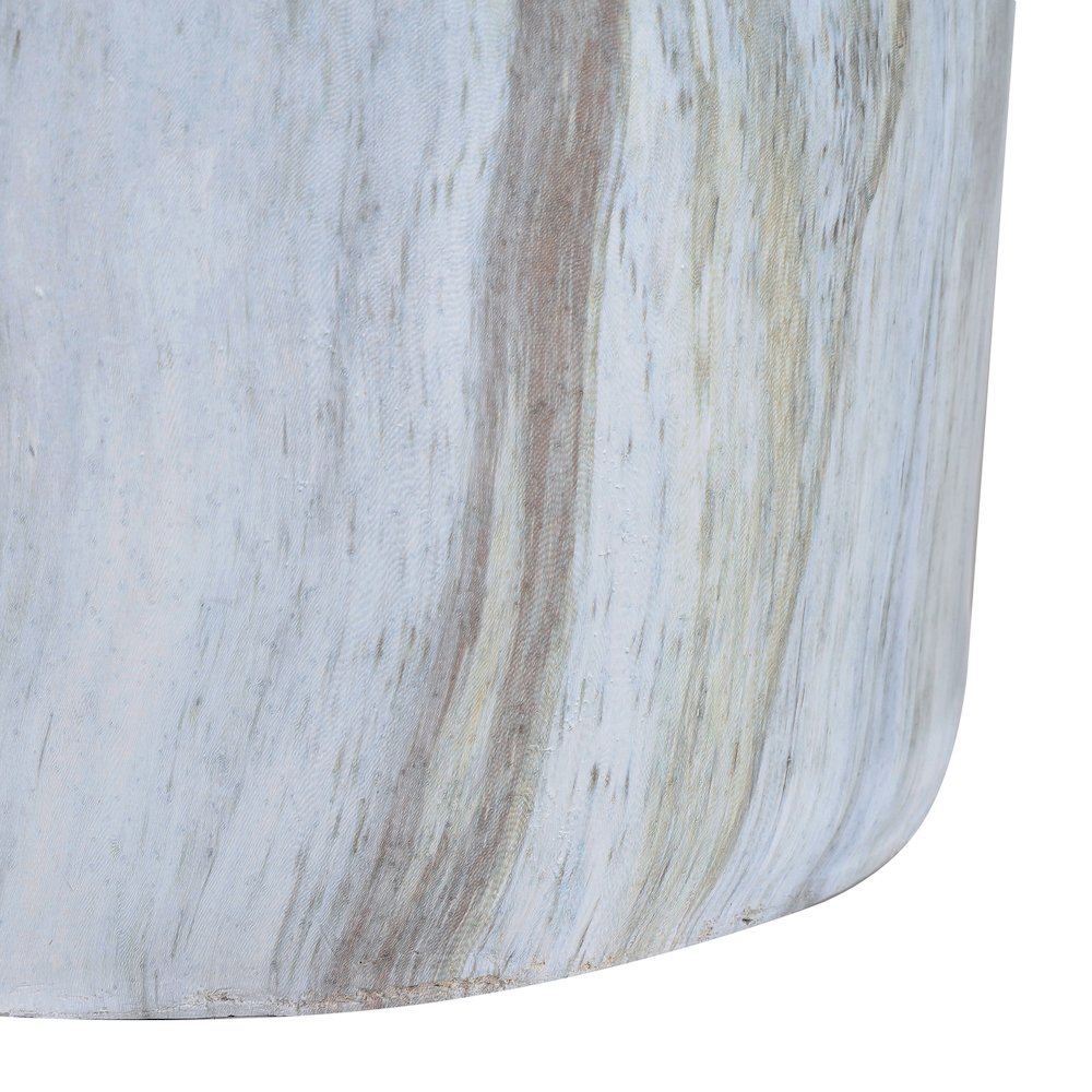 Troy 17" Modern Gray Faux Marble Cylinder Accent Table. Picture 3