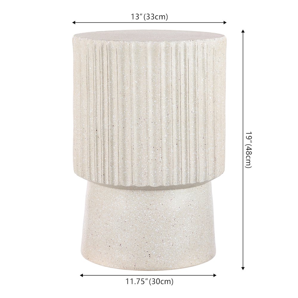 Louisa Modern Art Deco Tambour Accent Table. Picture 3