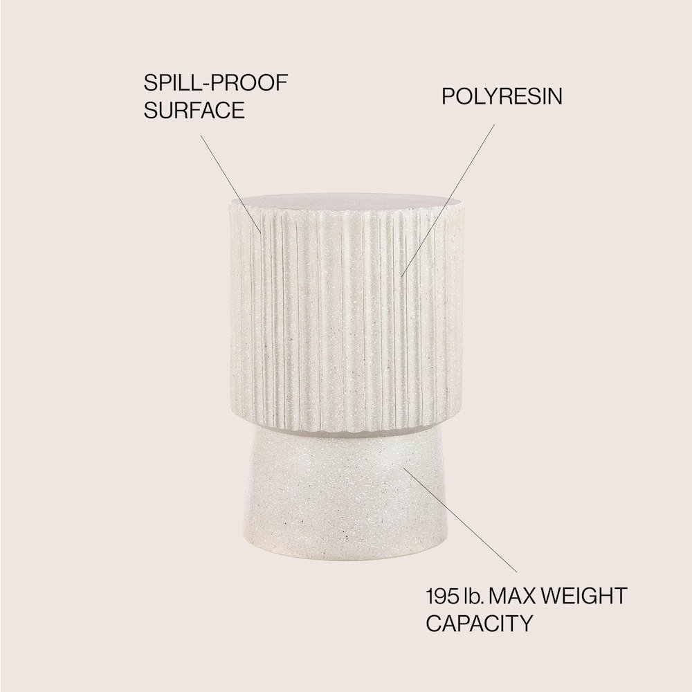 Louisa Modern Art Deco Tambour Accent Table. Picture 4