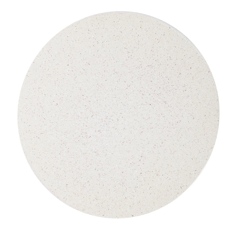 Kline 17.5" Modern Ribbed Cream Terrazzo UV-Resistant Resin Outdoor Accent Table. Picture 2