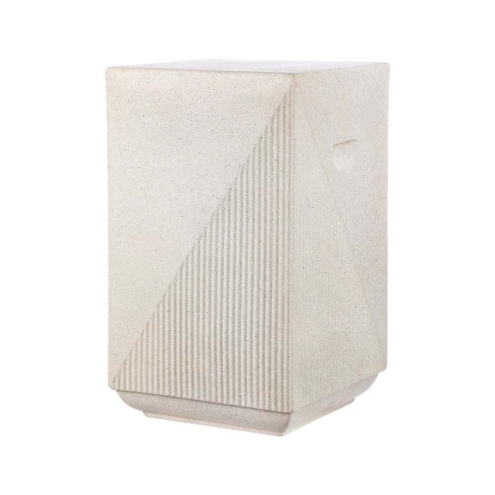 Adrian Modern 21" Durable Polyresin Outdoor Accent Side Table & Patio Stool. Picture 1