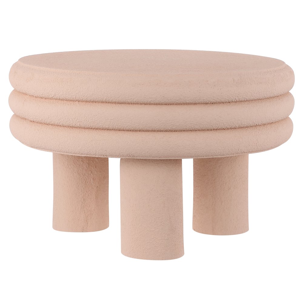 Rashida 13.5" Modern Round Polyresin Indoor Outdoor Accent Coffee Table. Picture 1