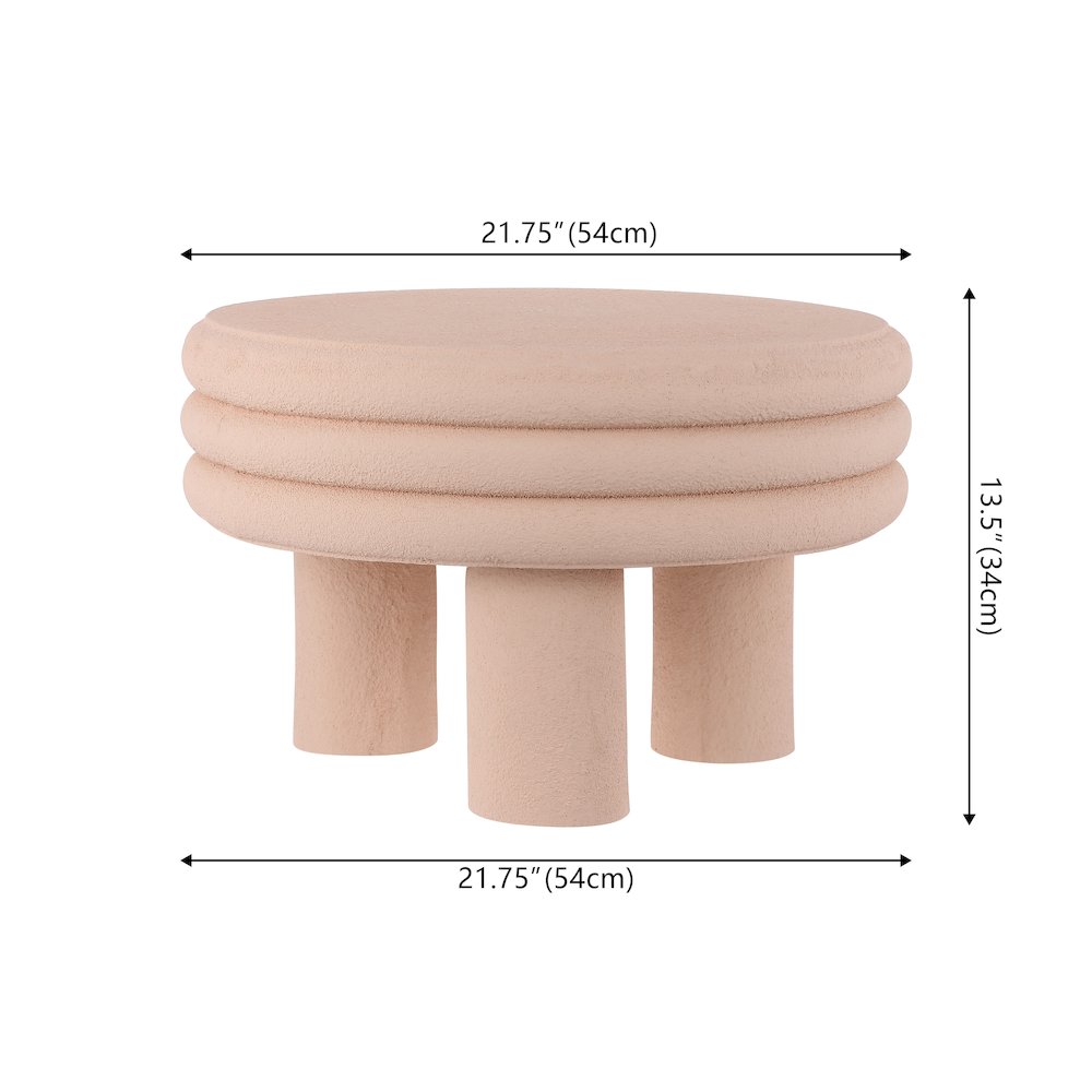 Rashida 13.5" Modern Round Polyresin Indoor Outdoor Accent Coffee Table. Picture 3